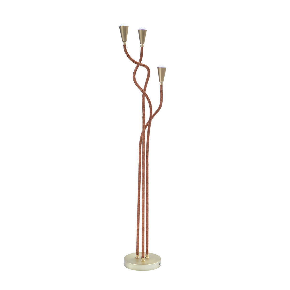 Trident Floor Lamp Brushed Brass Eleish Van Breems Home