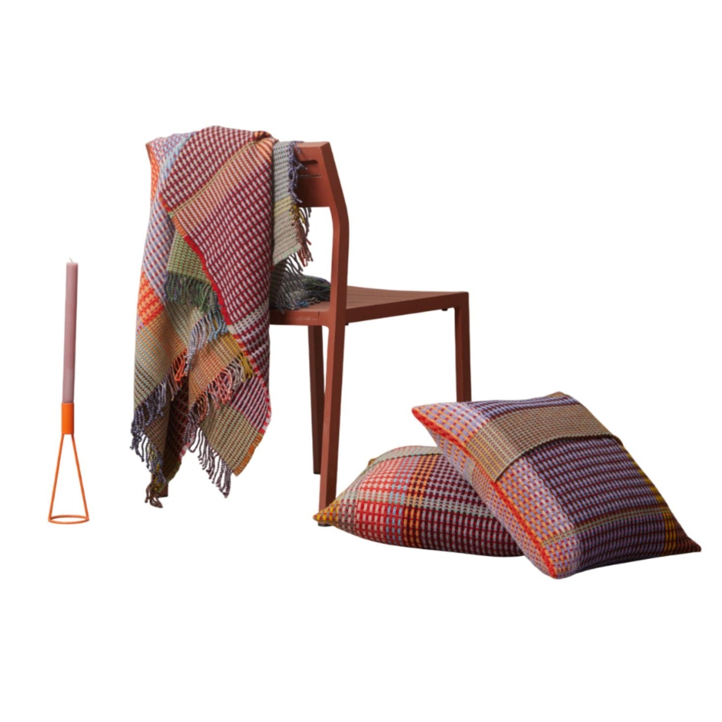 Lovelace Throwlambswool Basket Weave Small Red Eleish Van Breems Home