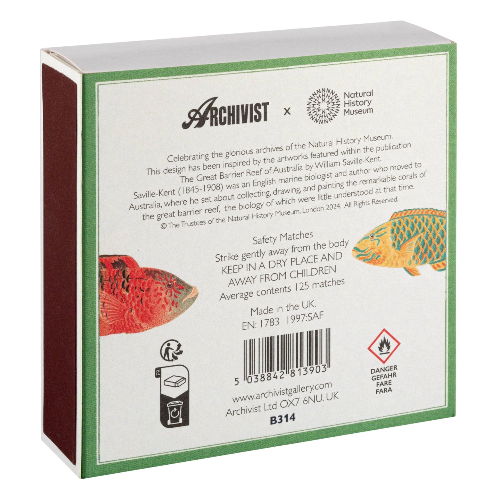 Natural History Museum Fish | Square - Safety Matches Eleish Van Breems Home