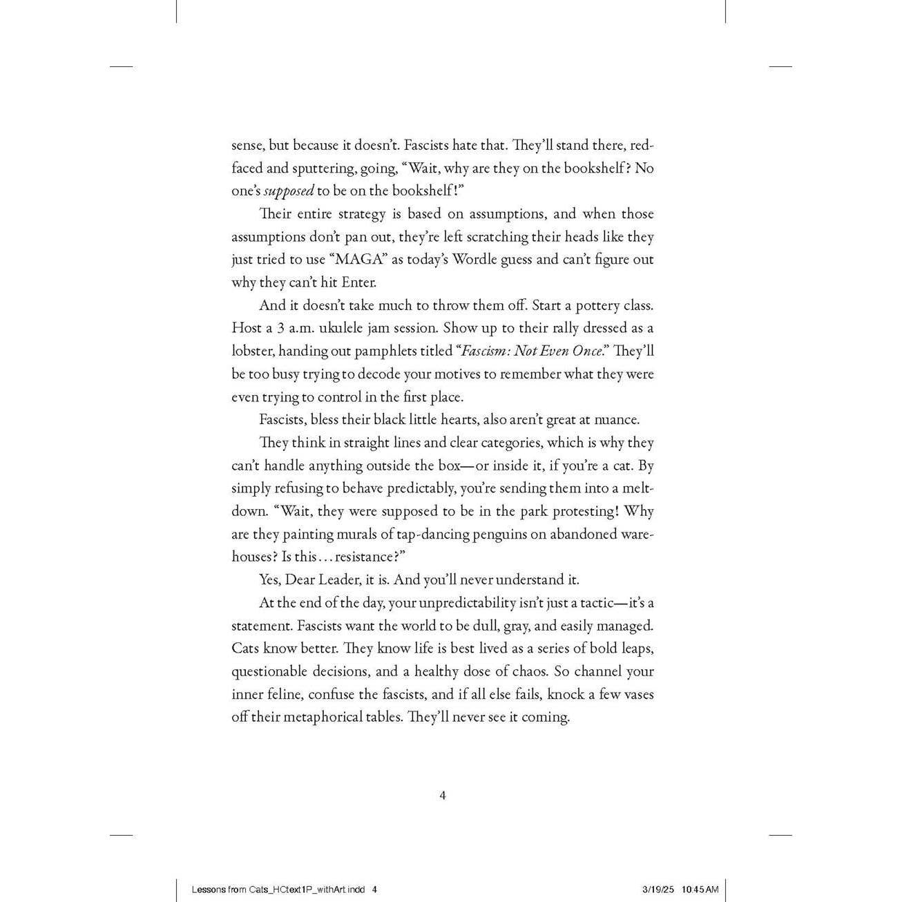 Lessons from Cats for Surviving Fascism Eleish Van Breems Home