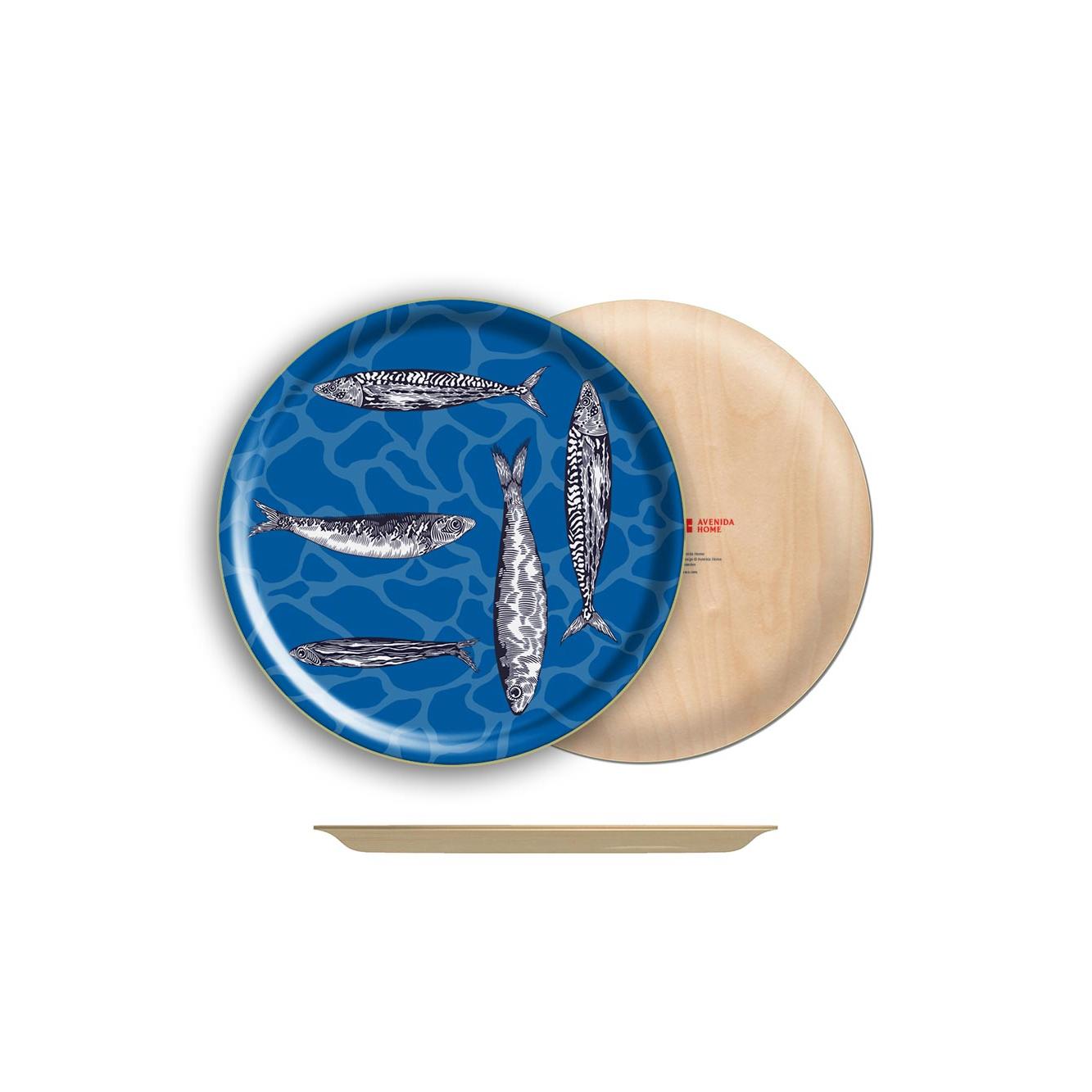 Blue Tide Marine Round Tray Eleish Van Breems Home