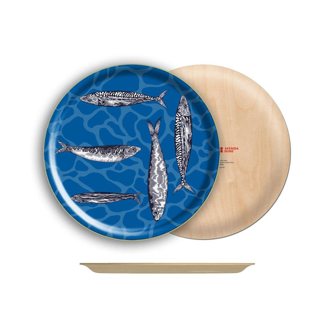 Blue Tide Marine Round Tray Eleish Van Breems Home