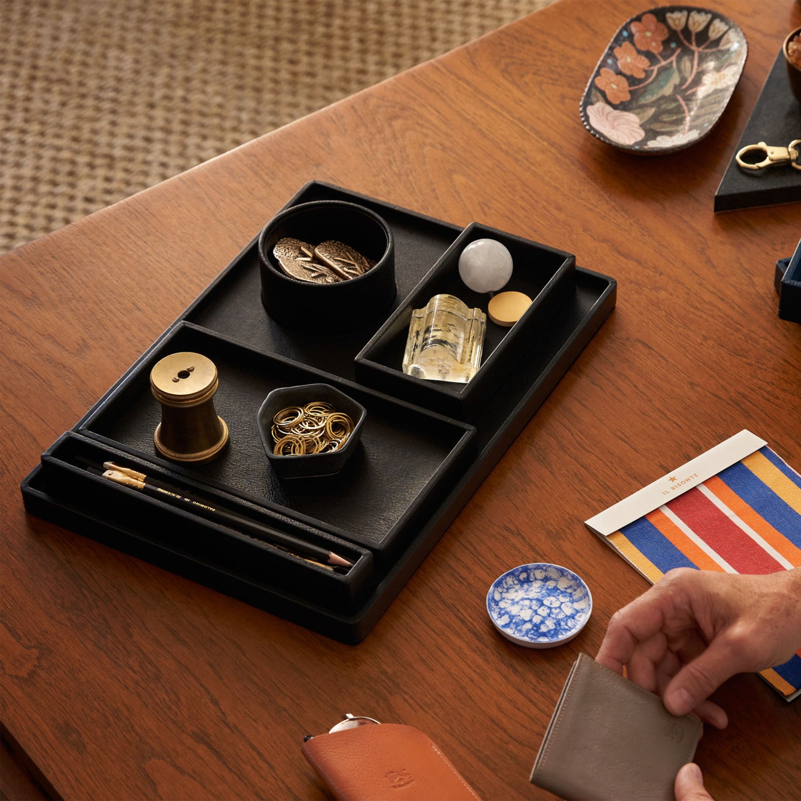 Canteen Leather Desk Set, Blu Oltremare Eleish Van Breems Home