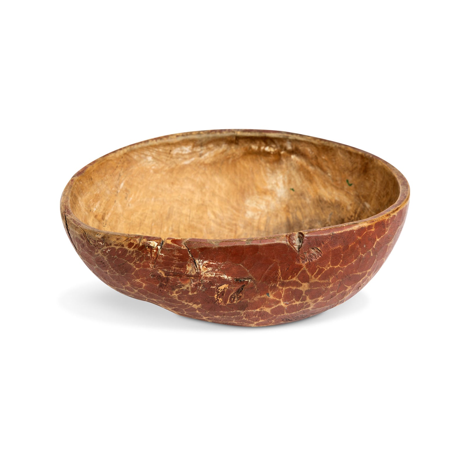 Alder Root Swedish Small 18th c Original Falun Red Stained Wood Bowl Eleish Van Breems Home