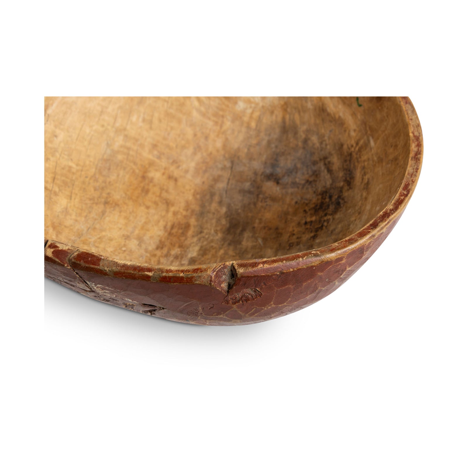 Alder Root Swedish Small 18th c Original Falun Red Stained Wood Bowl Eleish Van Breems Home