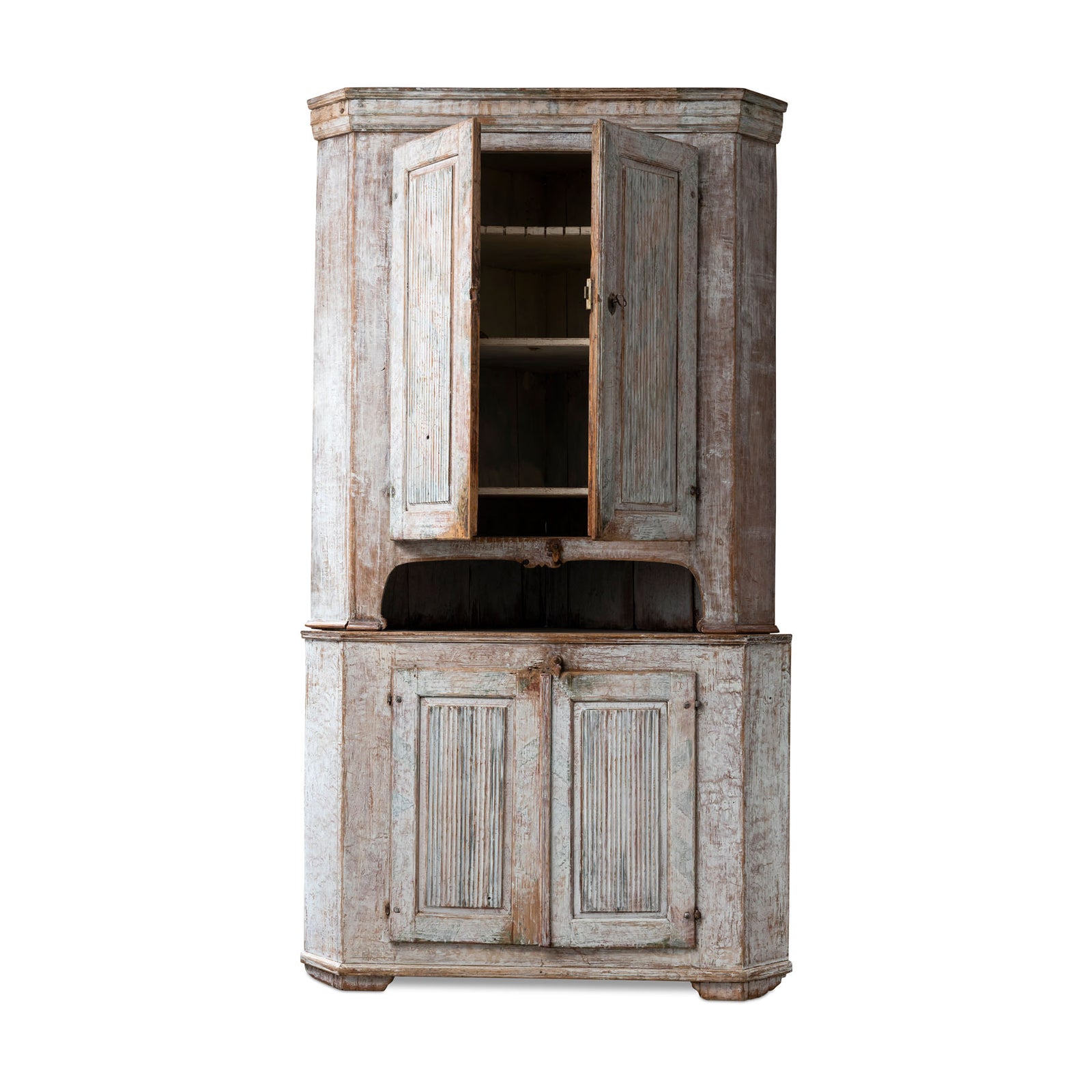 Painted Swedish Corner Cabinet 1810 - 1830 Eleish Van Breems Home