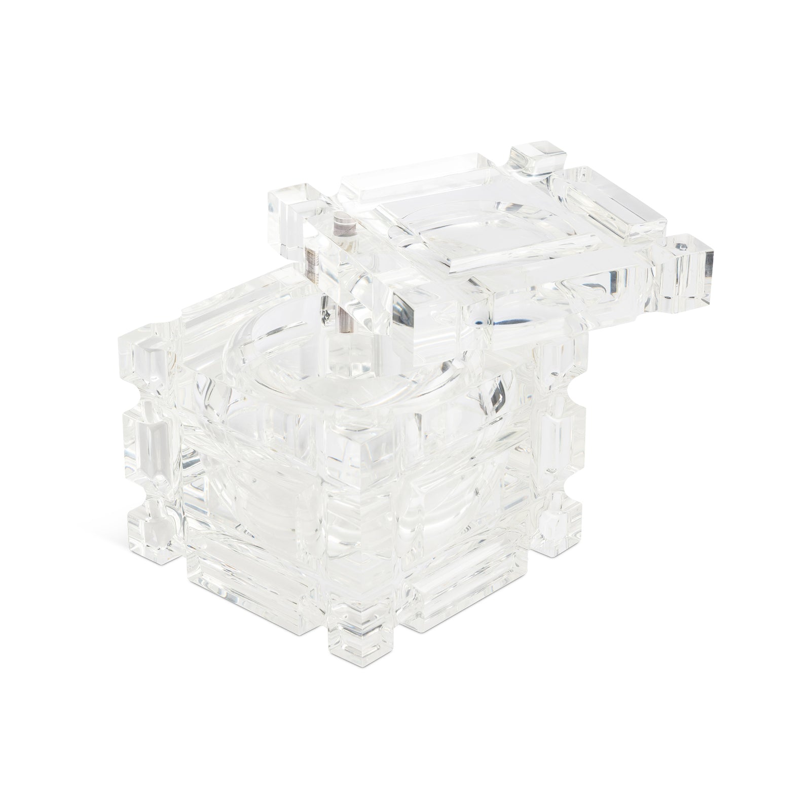 Modernist Italian Acrylic Cube Ice Bucket Eleish Van Breems Home