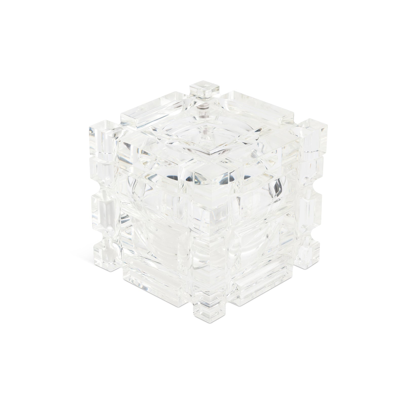 Modernist Italian Acrylic Cube Ice Bucket Eleish Van Breems Home