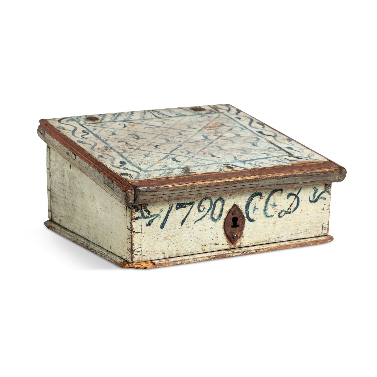 Norwegian Painted Slant Front Box 1790 Eleish Van Breems Home