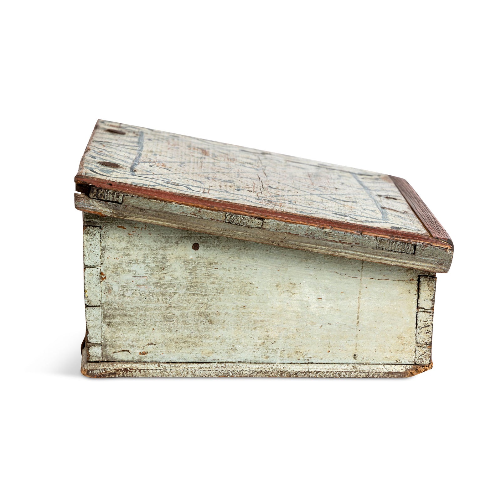 Norwegian Painted Slant Front Box 1790 Eleish Van Breems Home