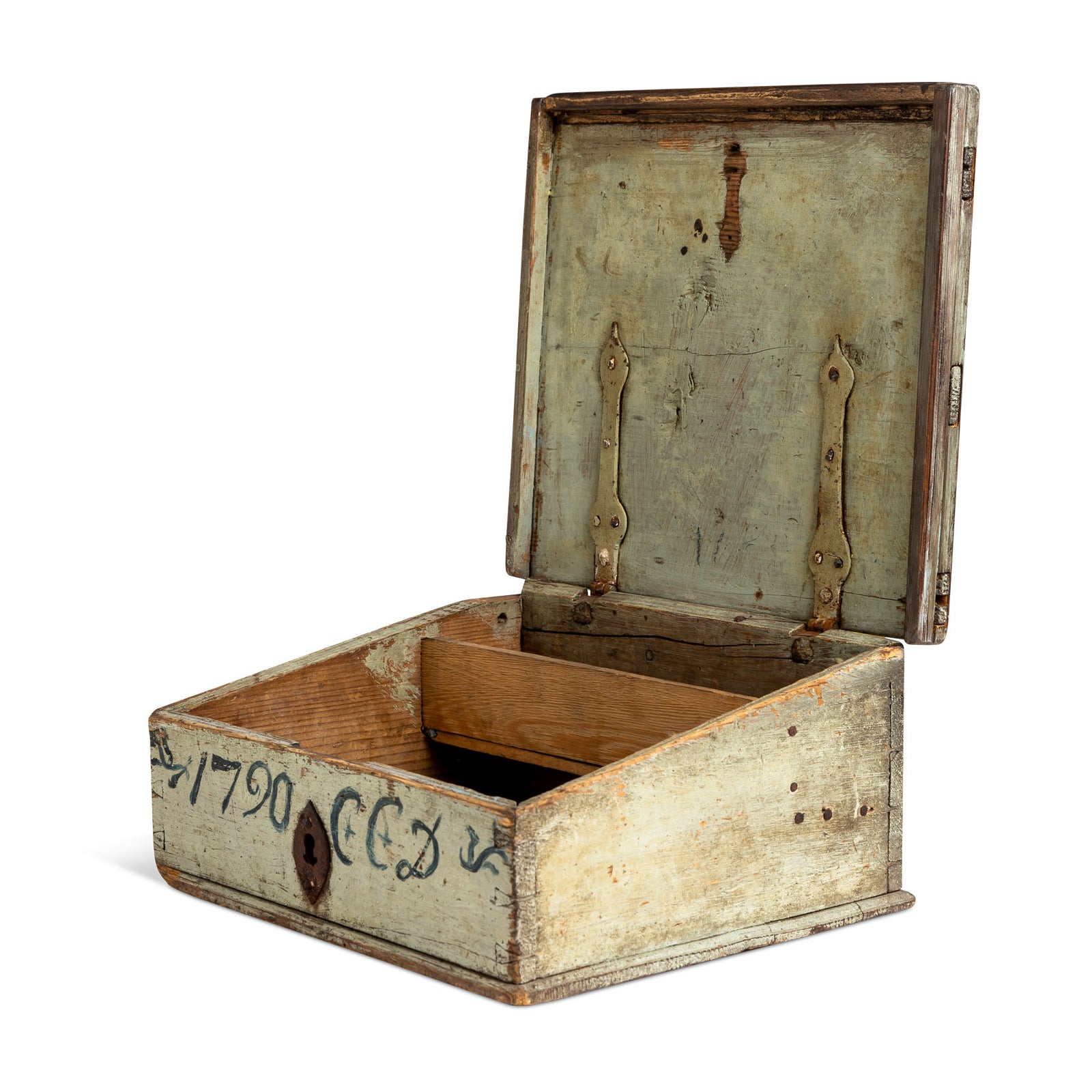 Norwegian Painted Slant Front Box 1790 Eleish Van Breems Home