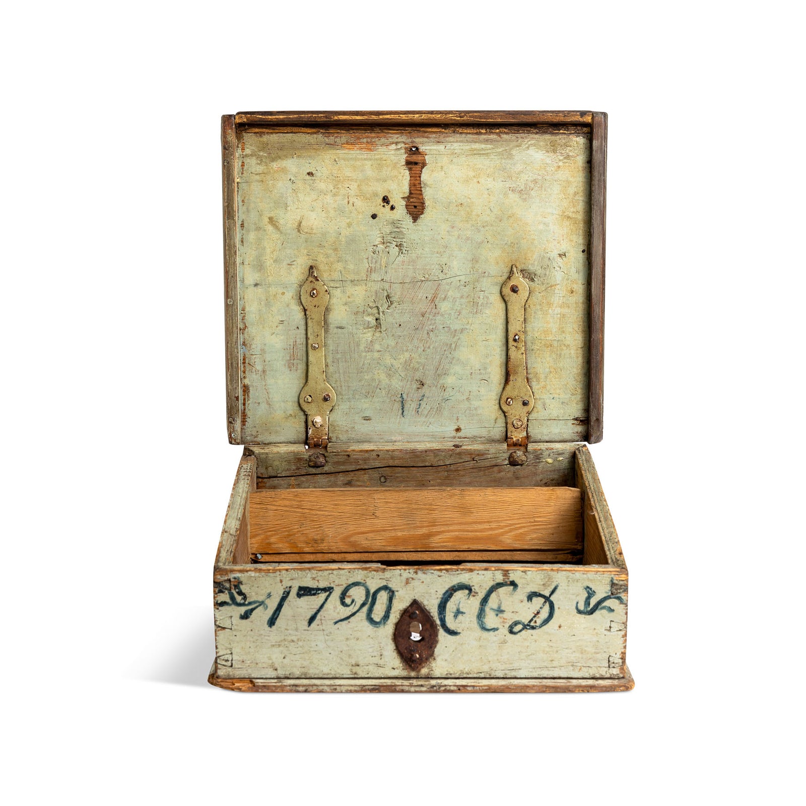 Norwegian Painted Slant Front Box 1790 Eleish Van Breems Home
