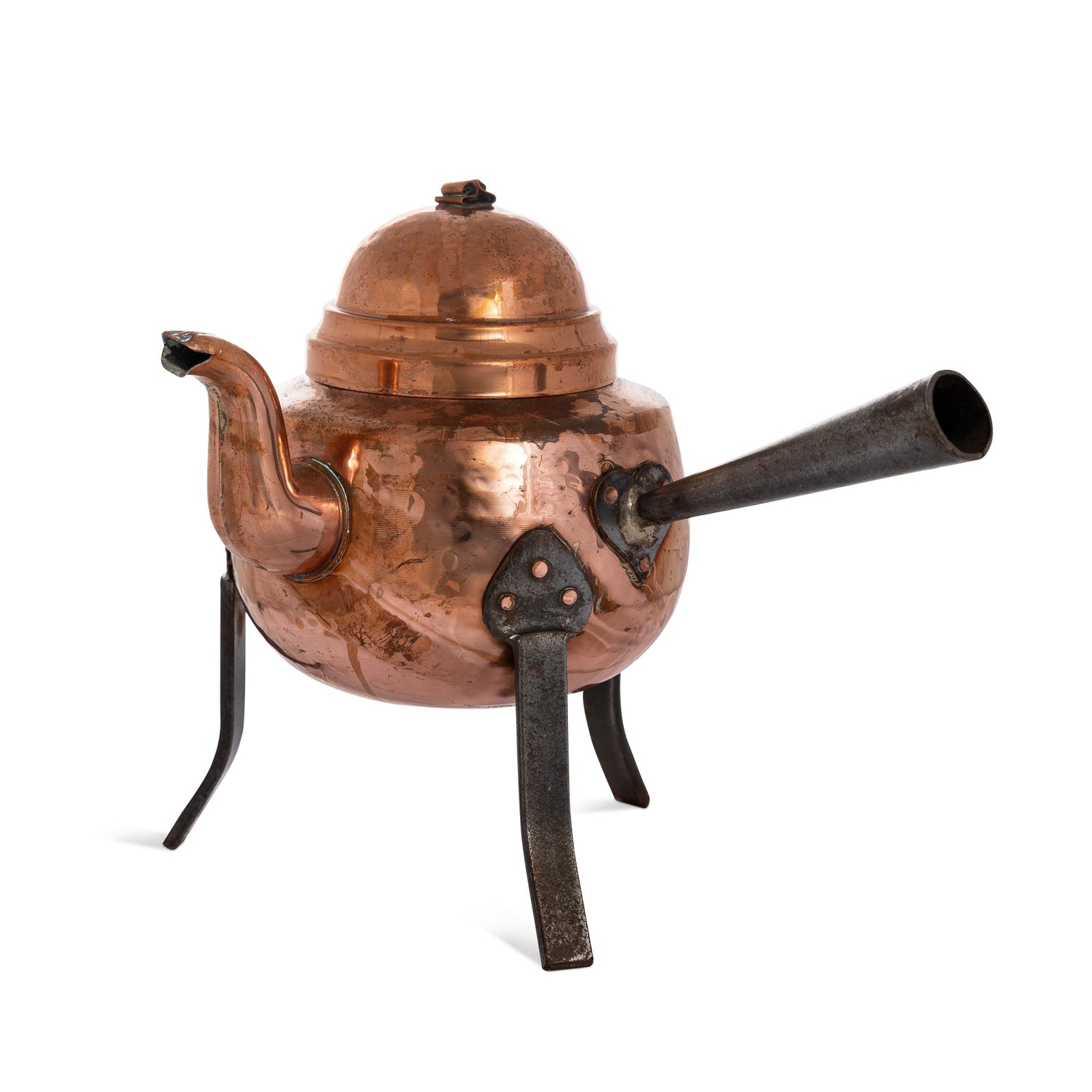Swedish Iron Tri-pod Based, Hot Chocolate Pot W Lid Eleish Van Breems Home