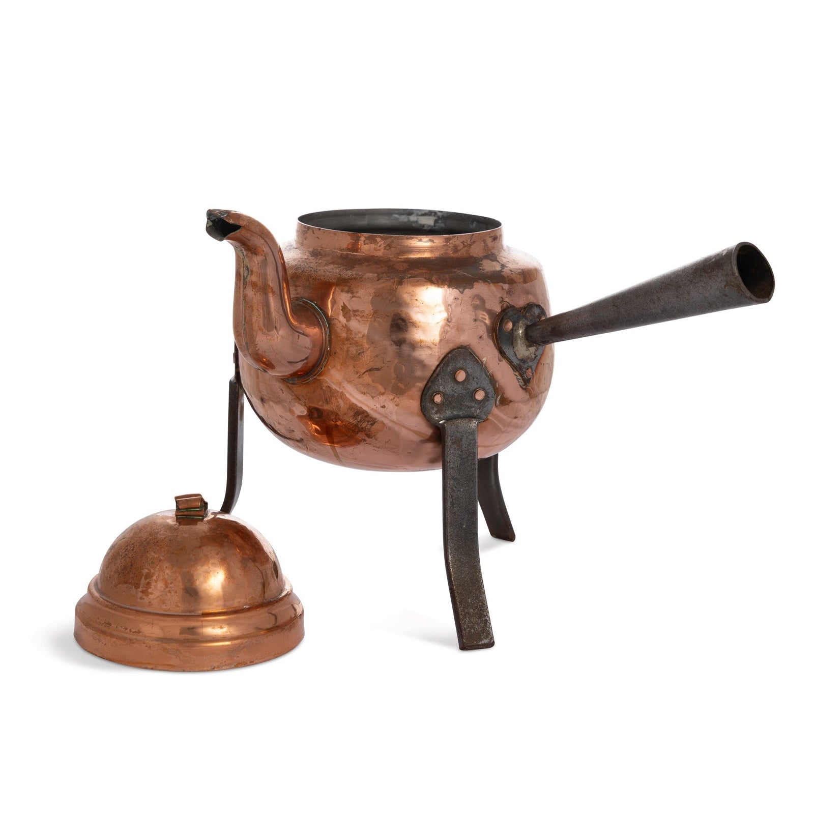 Swedish Iron Tri-pod Based, Hot Chocolate Pot W Lid Eleish Van Breems Home