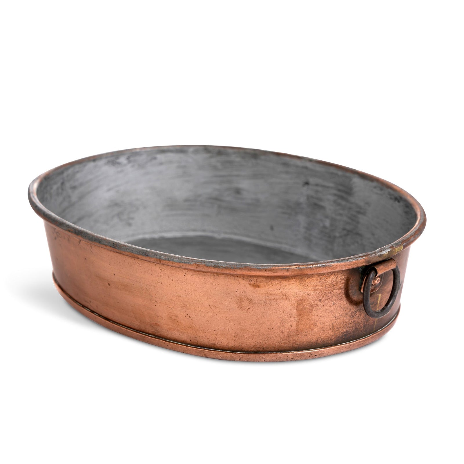 Swedish Oval Copper Tin Lined Hanging Milk Pan Eleish Van Breems Home