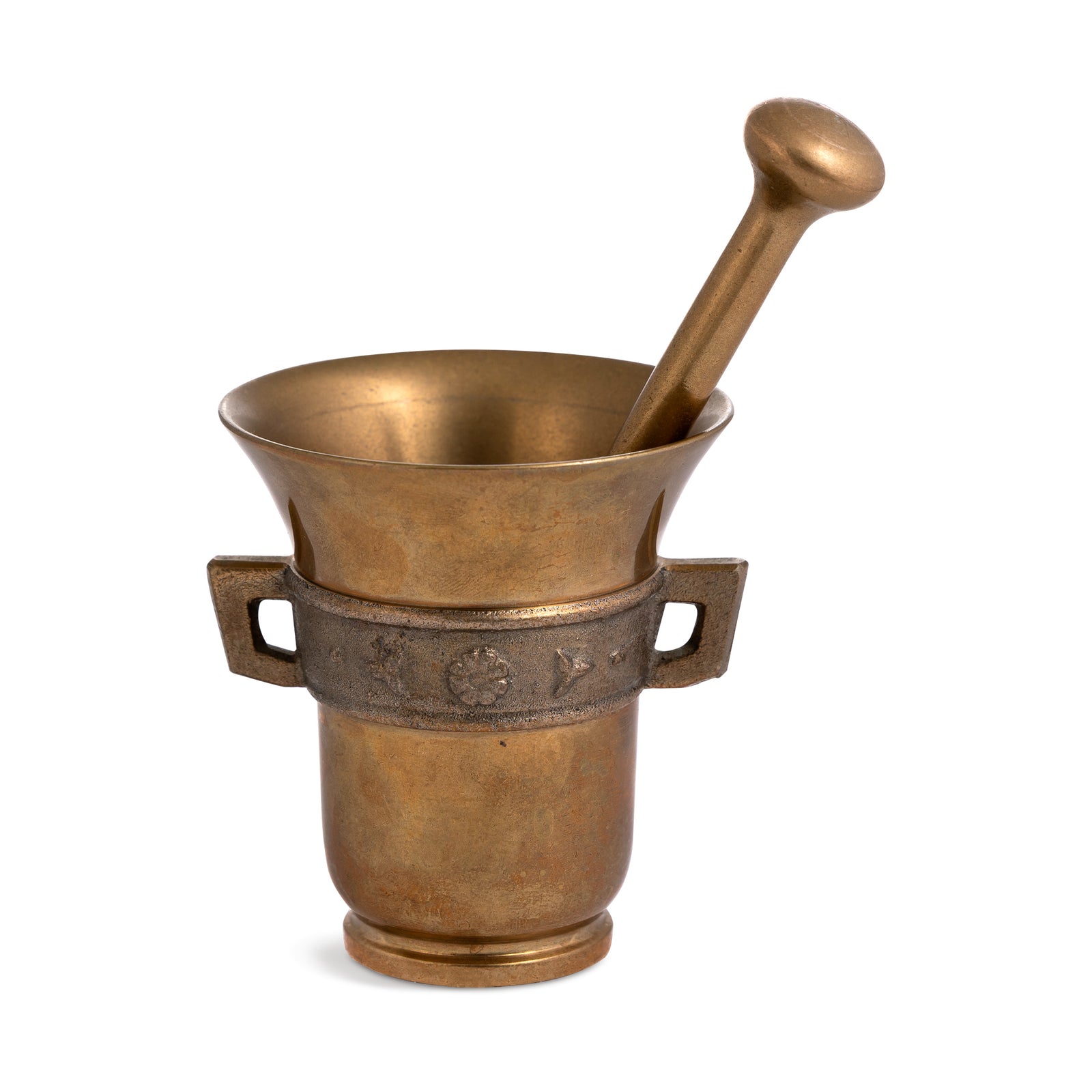 Swedish Brutalist Brass Medium Mortar & Pestle Eleish Van Breems Home