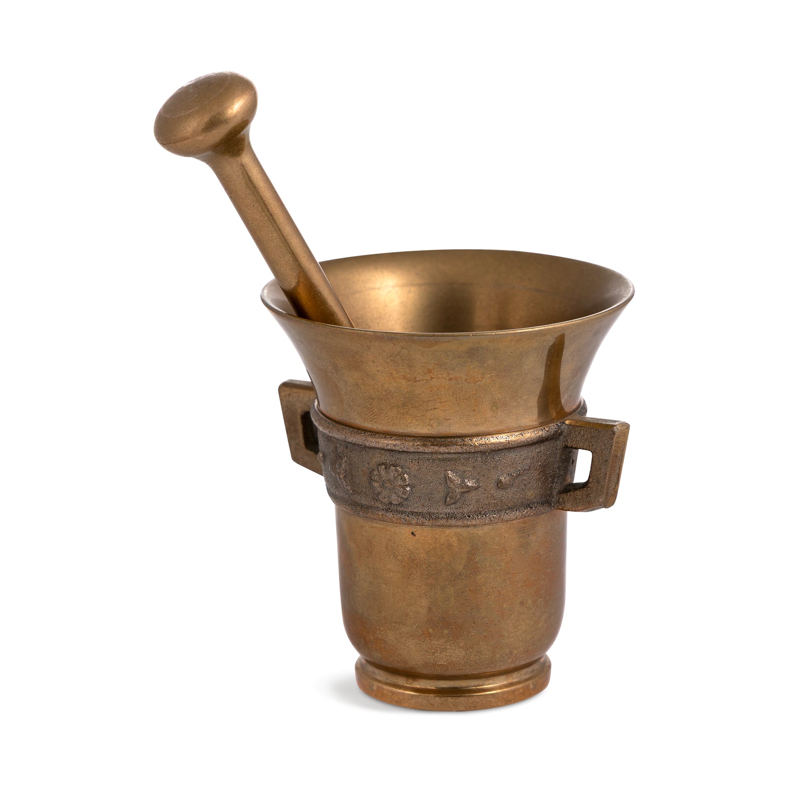 Swedish Brutalist Brass Medium Mortar & Pestle Eleish Van Breems Home
