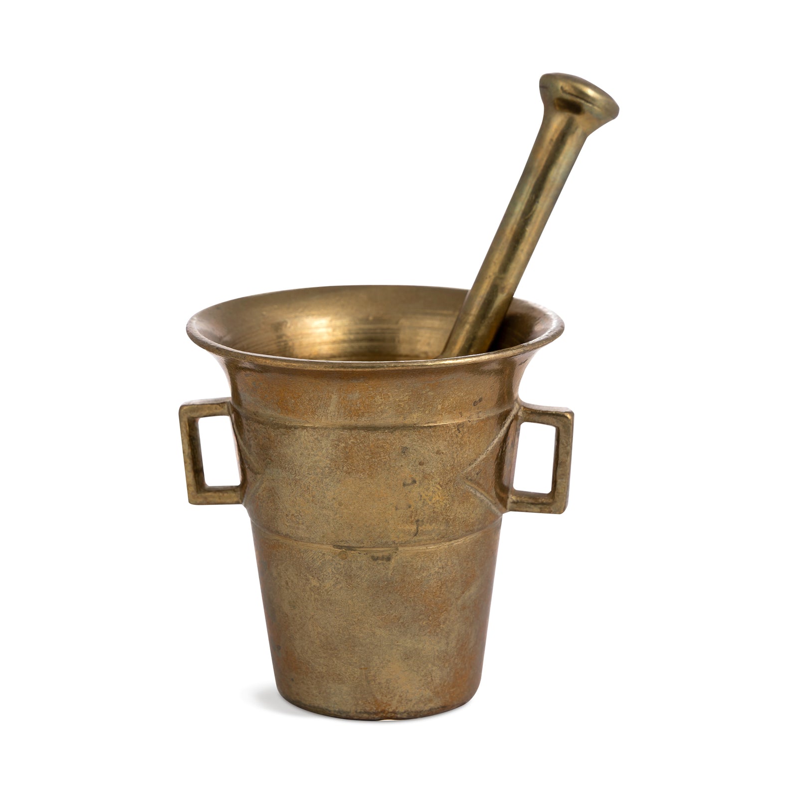 Swedish Brutalist Brass Small Mortar & Pestle Eleish Van Breems Home