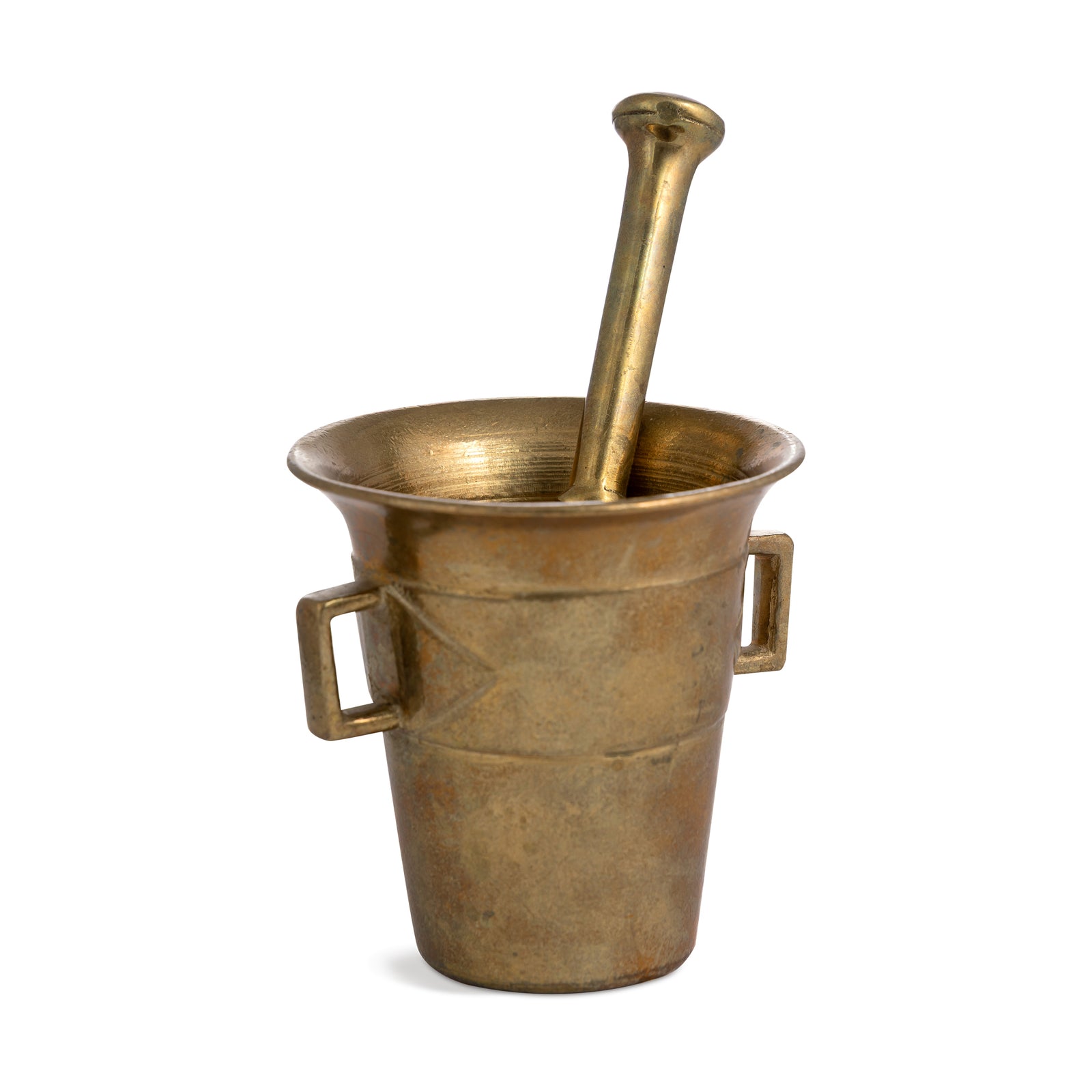 Swedish Brutalist Brass Small Mortar & Pestle Eleish Van Breems Home