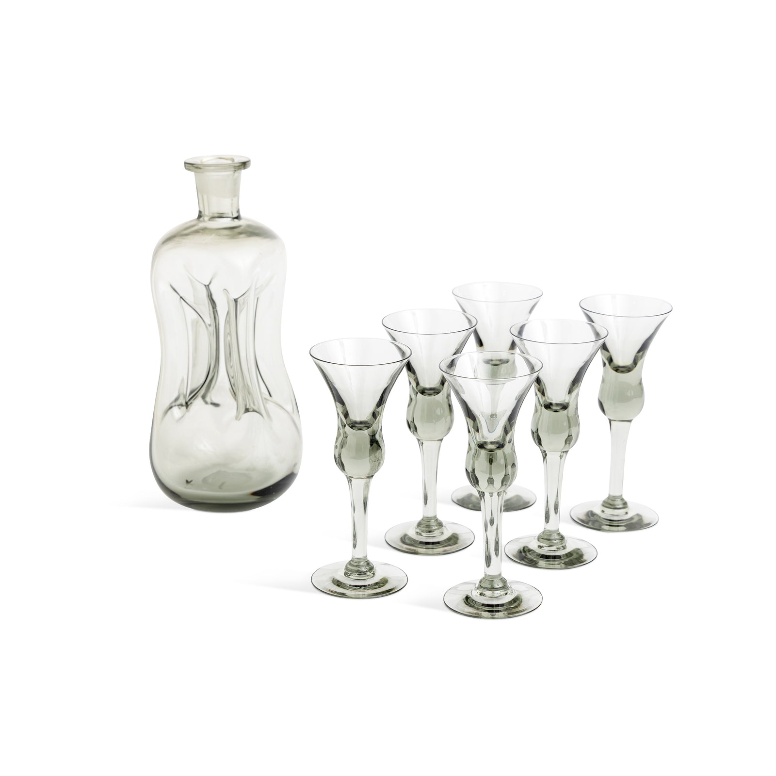 Holmegaard Glass Decanter with 6 Cordial Glasses Eleish Van Breems Home