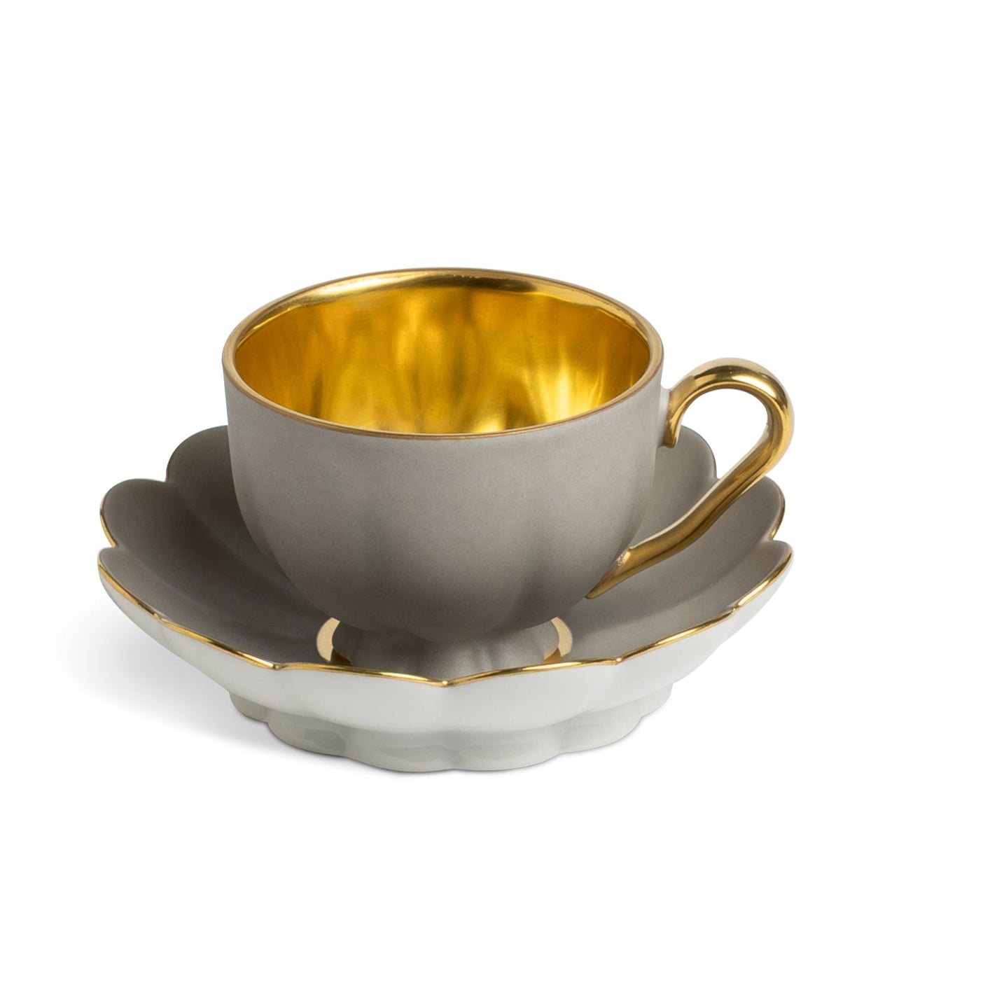 Augarten Coffee Cup & Saucer 24k Lined Eleish Van Breems Home