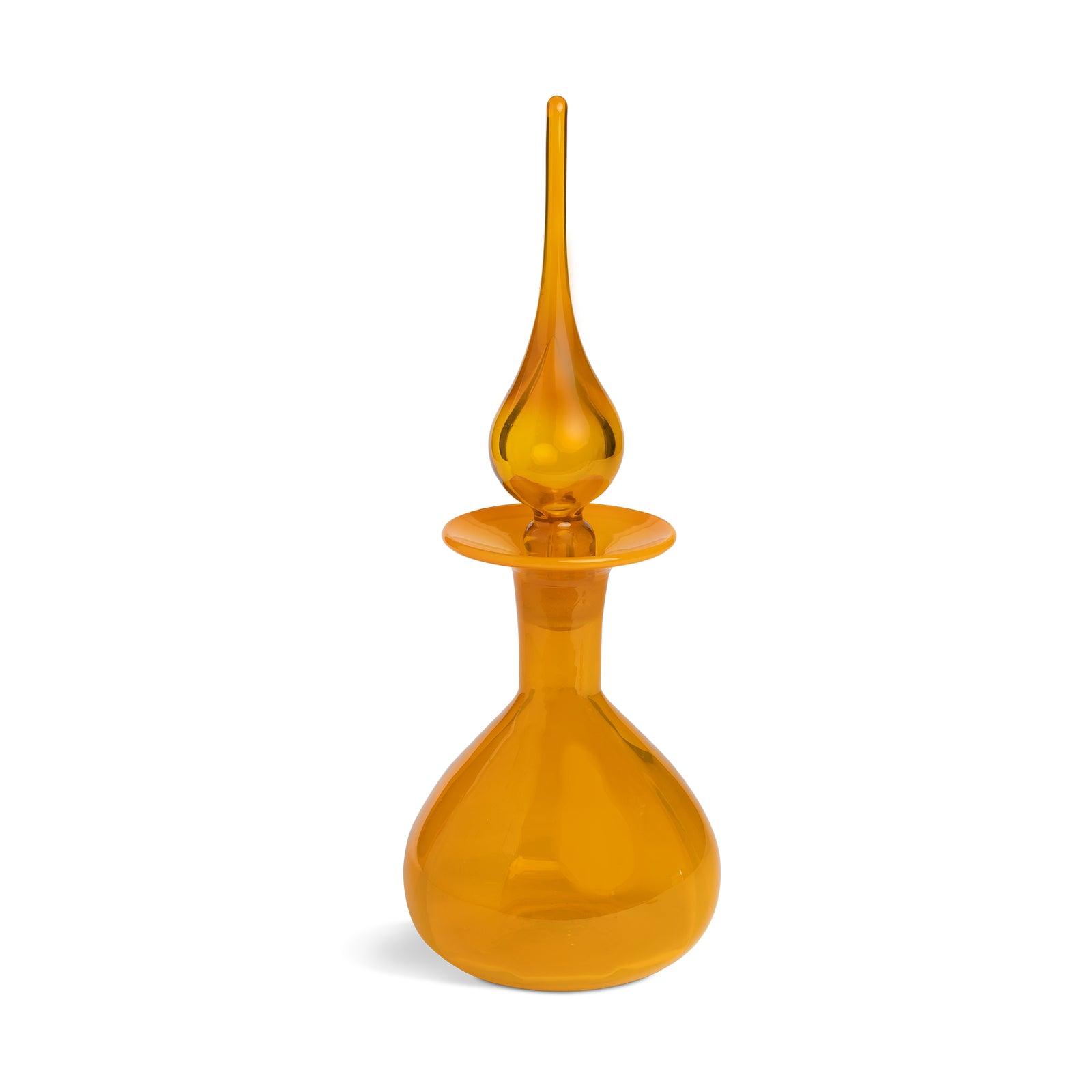 Vintage Murano Marigold Colored Hand-Blown Glass Decanter with Stopper Eleish Van Breems Home