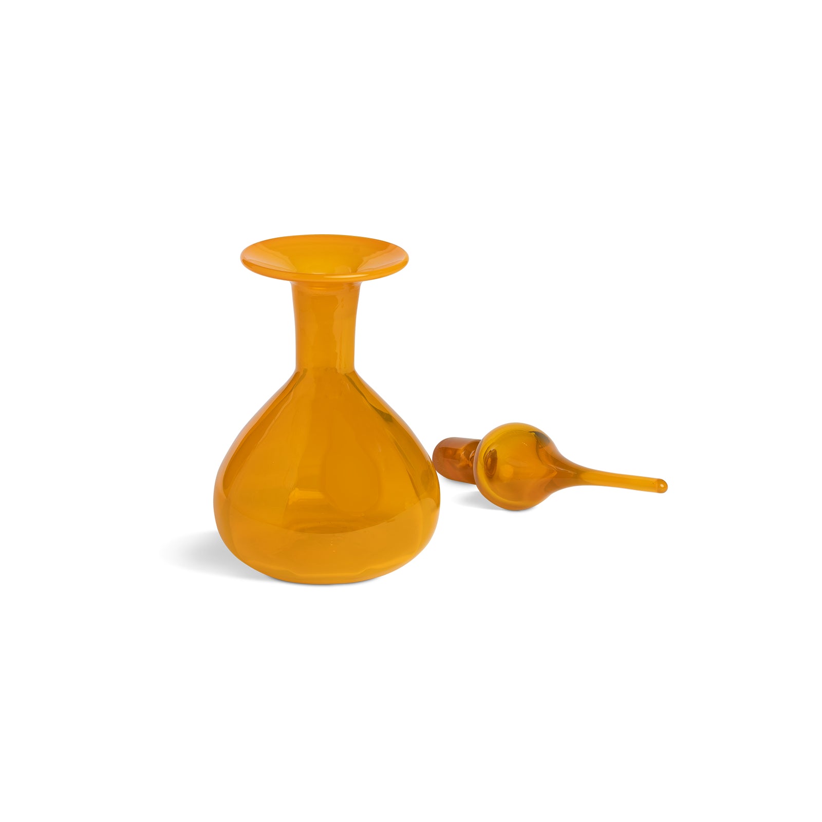 Vintage Murano Marigold Colored Hand-Blown Glass Decanter with Stopper Eleish Van Breems Home