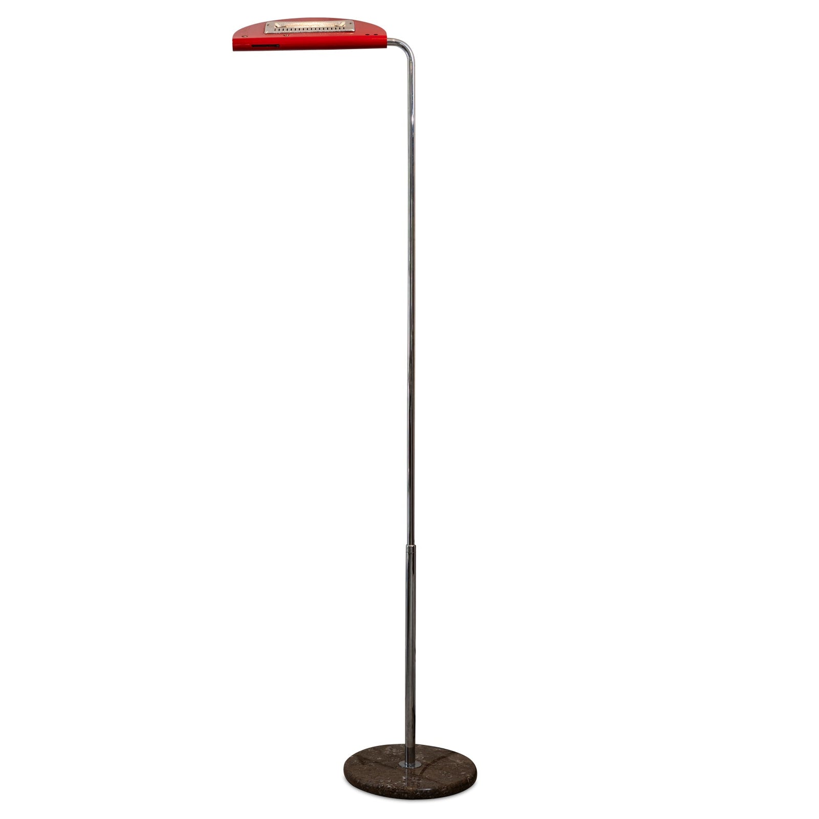 Mezzaluna Chrome/Red Floor Lamp, Italy Eleish Van Breems Home