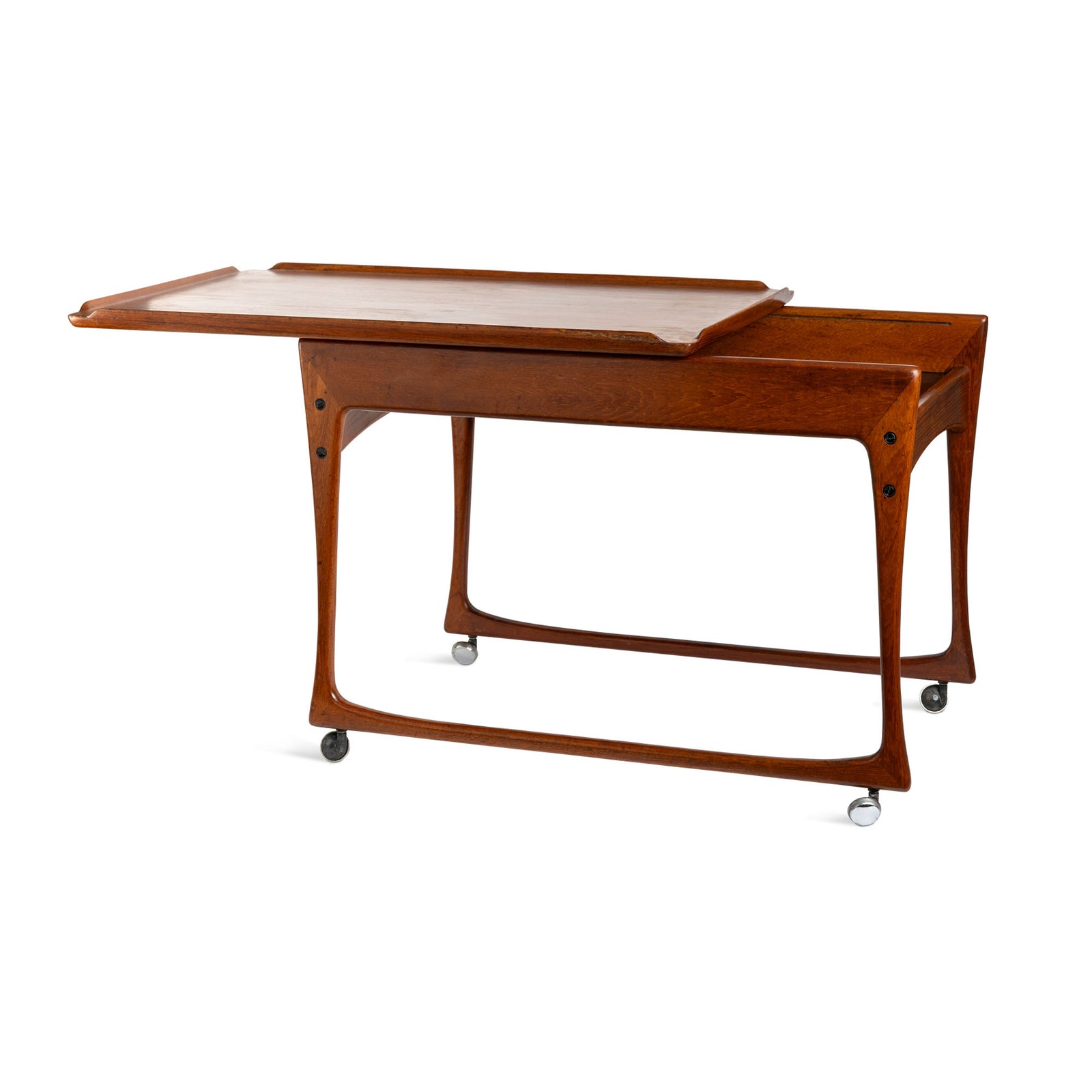 Mid-Century Danish Teak Cart with Slide Top Eleish Van Breems Home