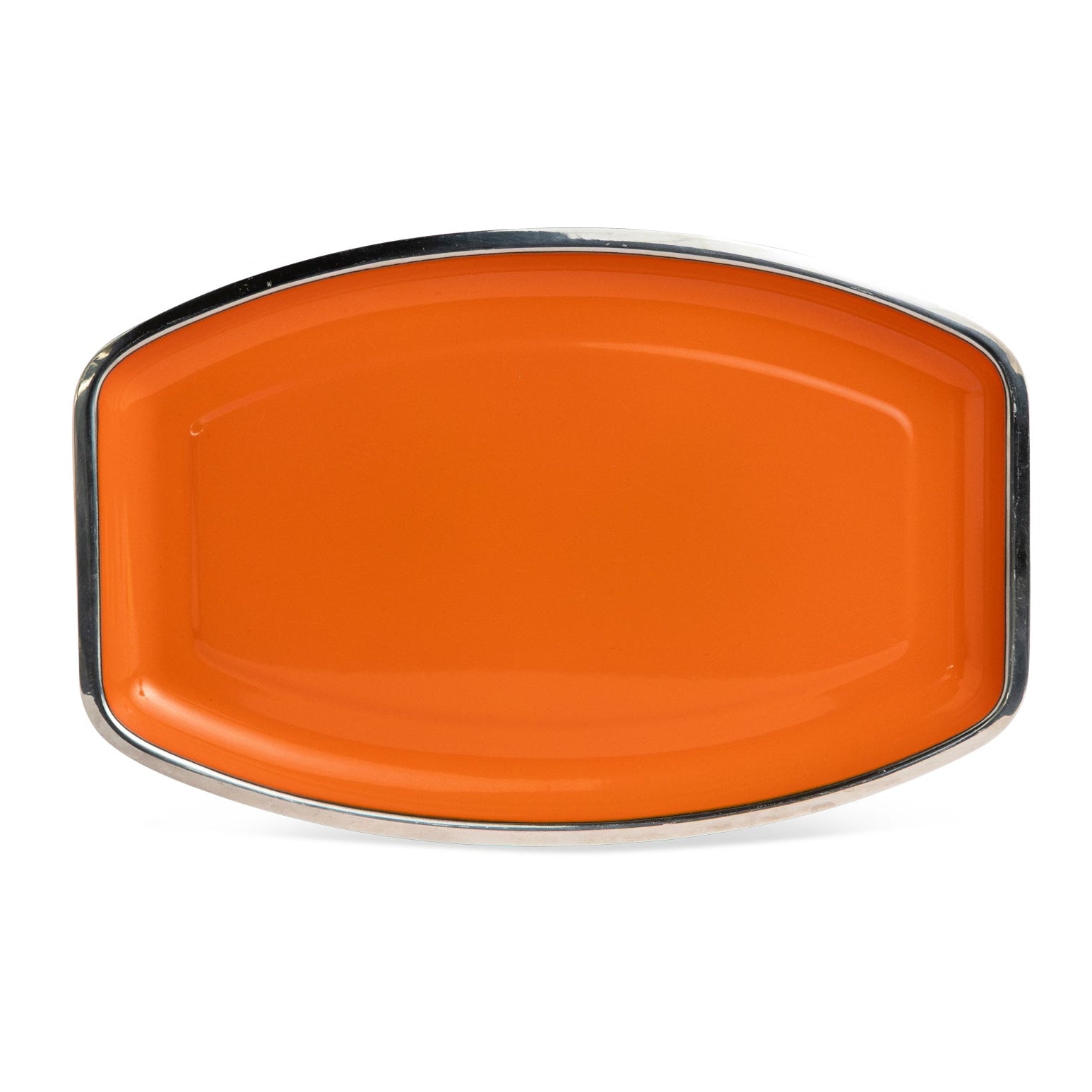 Orange and Stainless Steel Catherineholm Platter Eleish Van Breems Home
