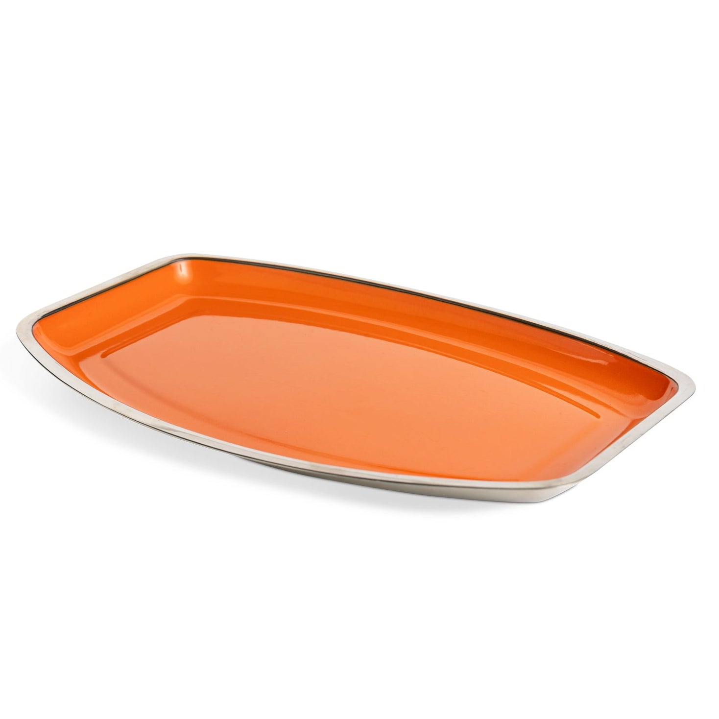 Orange and Stainless Steel Catherineholm Platter Eleish Van Breems Home