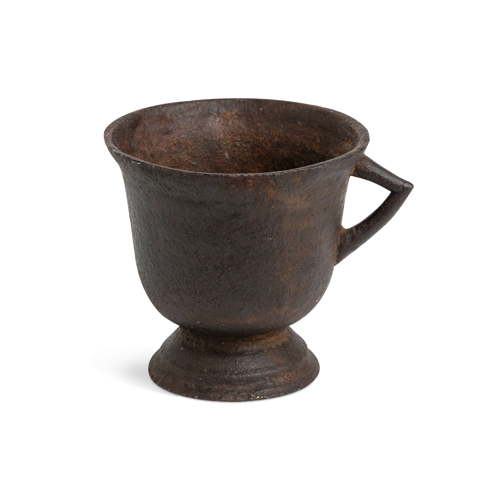 Early 19th c Swedish Sand Cast Iron Mortar with Handle Eleish Van Breems Home