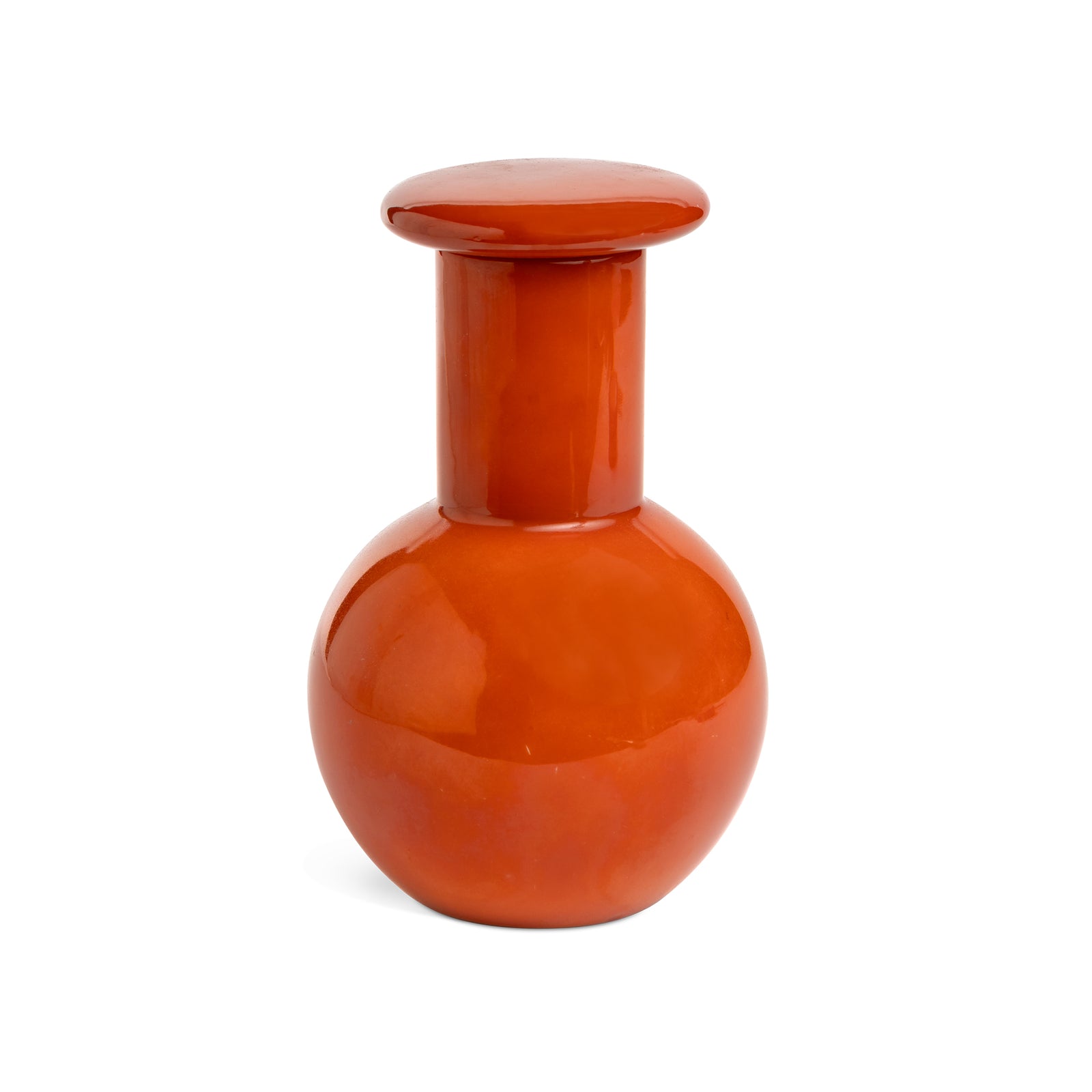 Mid Century Ceramic Japanese Persimmon Bulbous Decanter Eleish Van Breems Home
