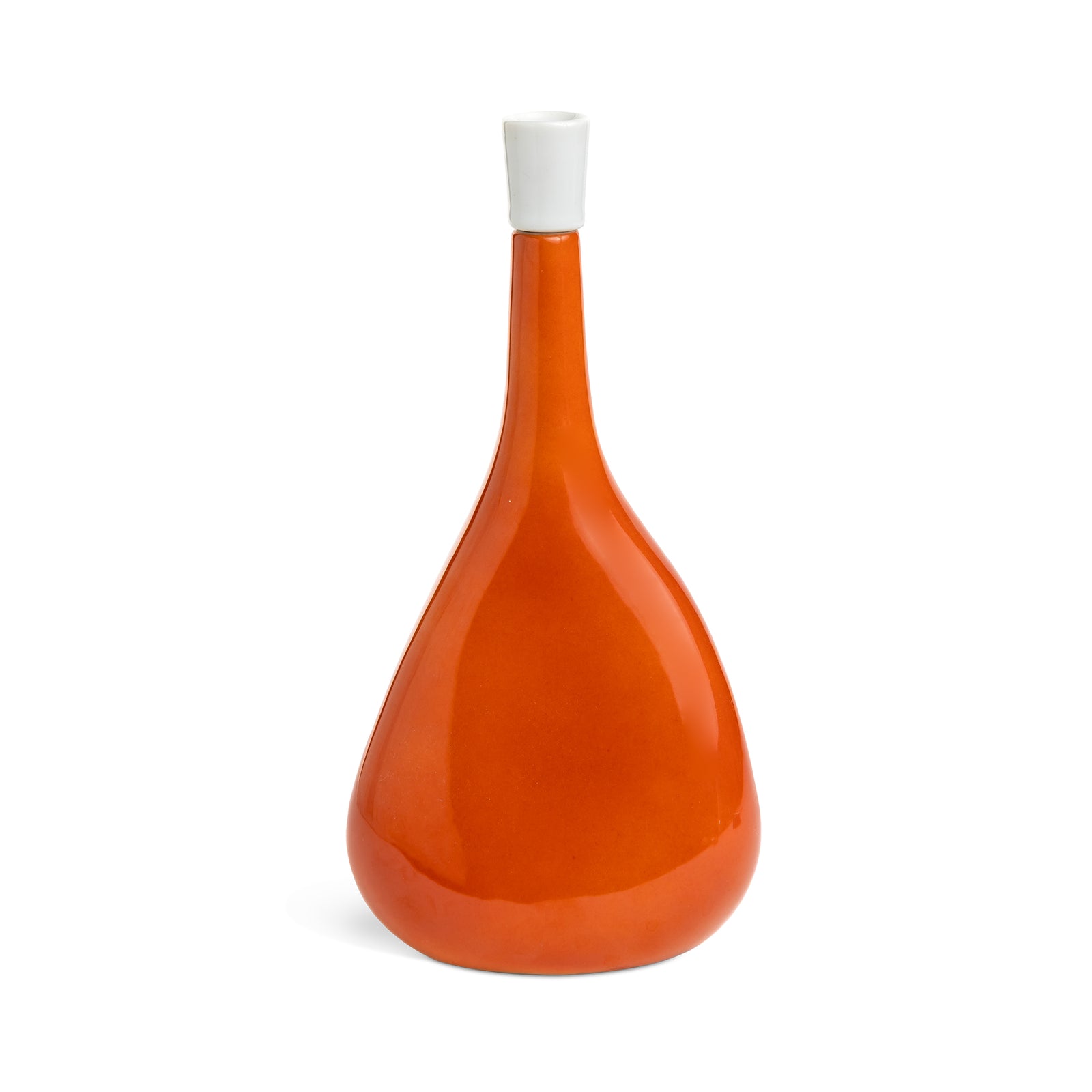 Mid Century Japanese Persimmon Ceramic Saki Decanter Eleish Van Breems Home