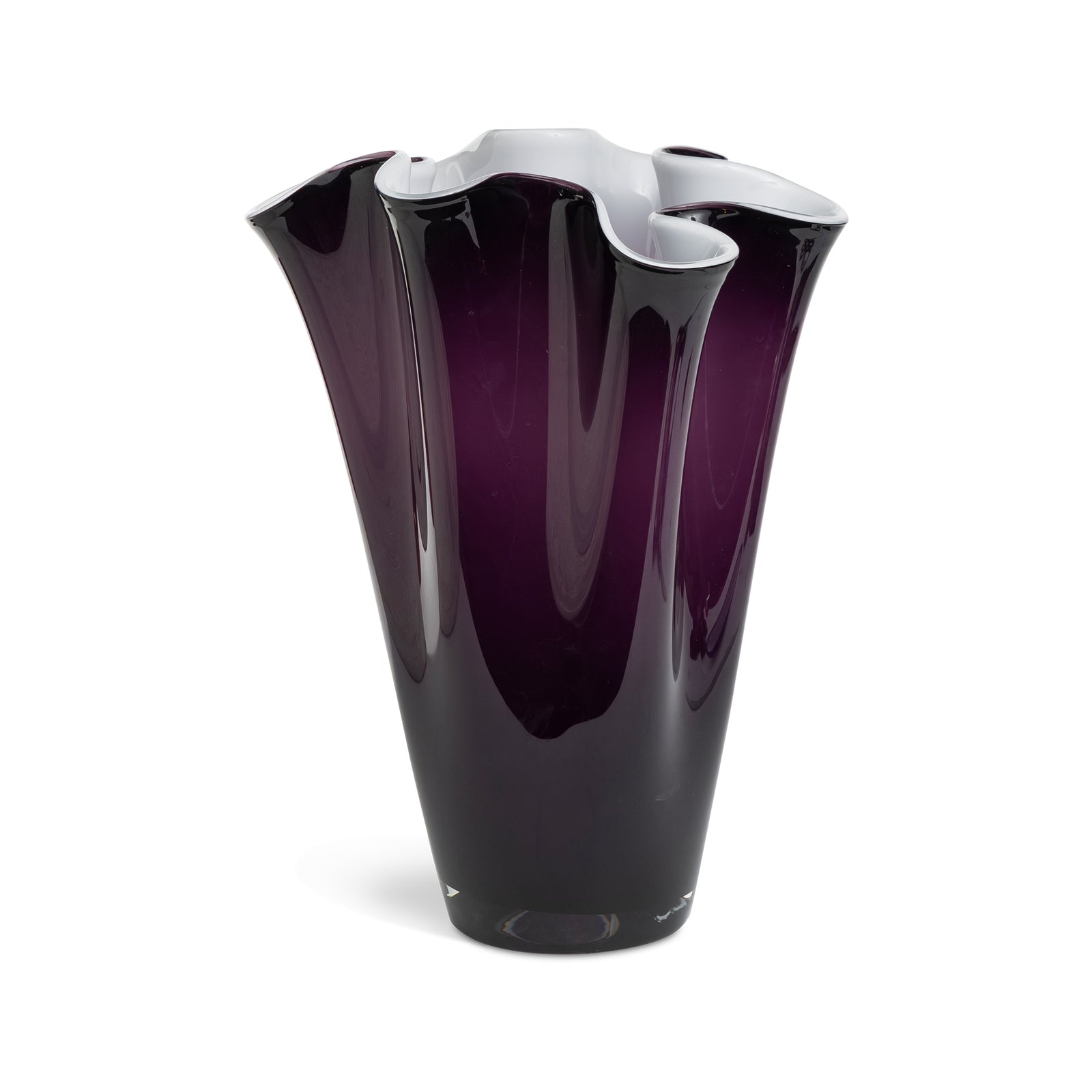 Vintage Continental Large Purple Ribbon Vase Eleish Van Breems Home