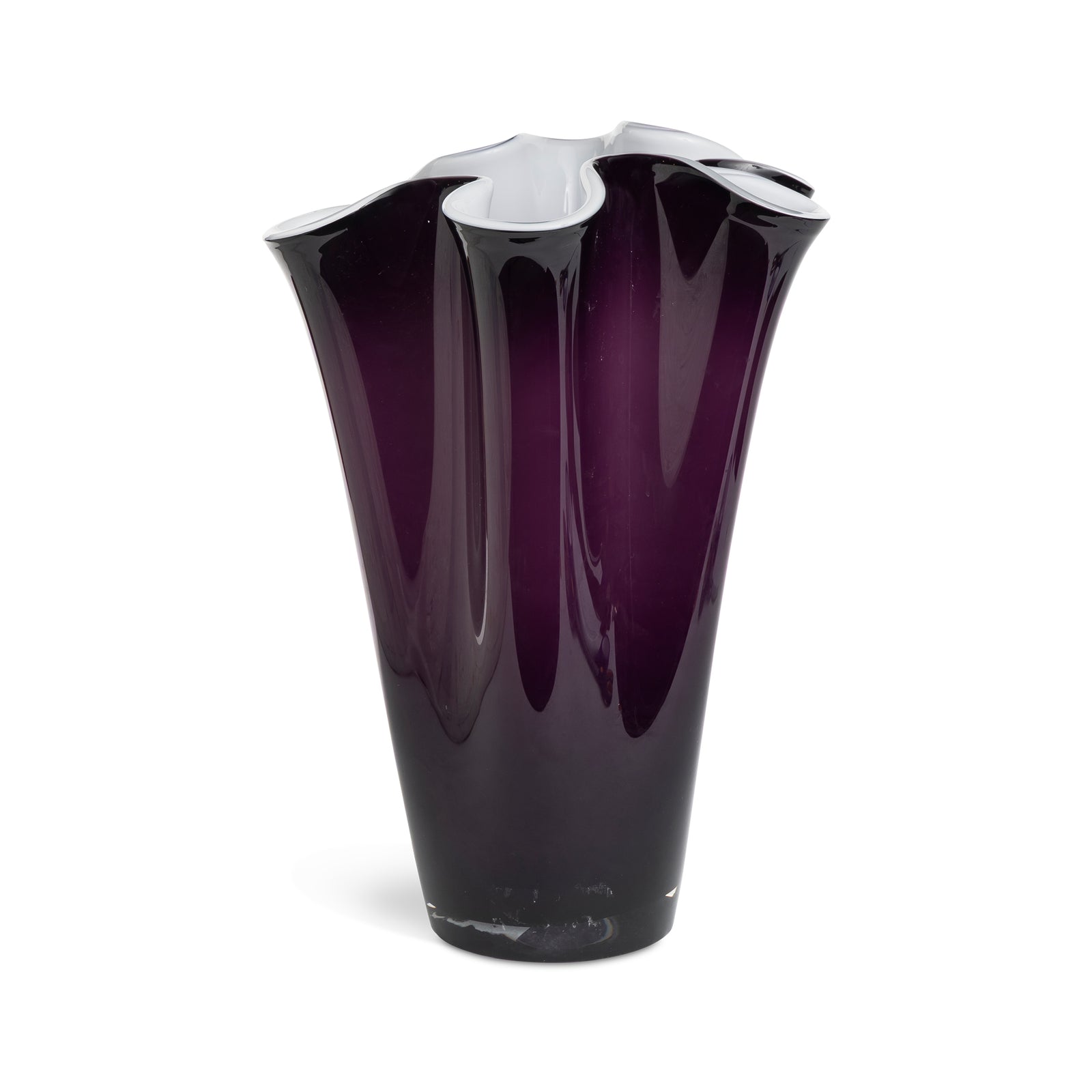 Vintage Continental Large Purple Ribbon Vase Eleish Van Breems Home
