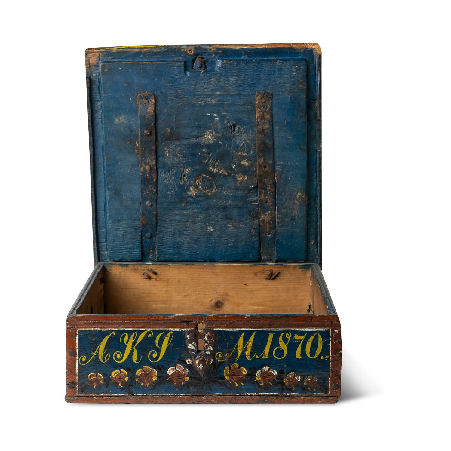 Norwegian Painted Lock Box 1870 Eleish Van Breems Home