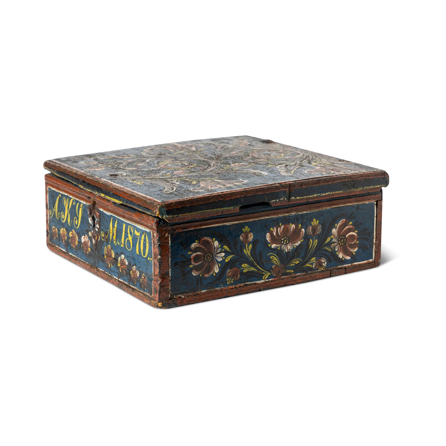 Norwegian Painted Lock Box 1870 Eleish Van Breems Home