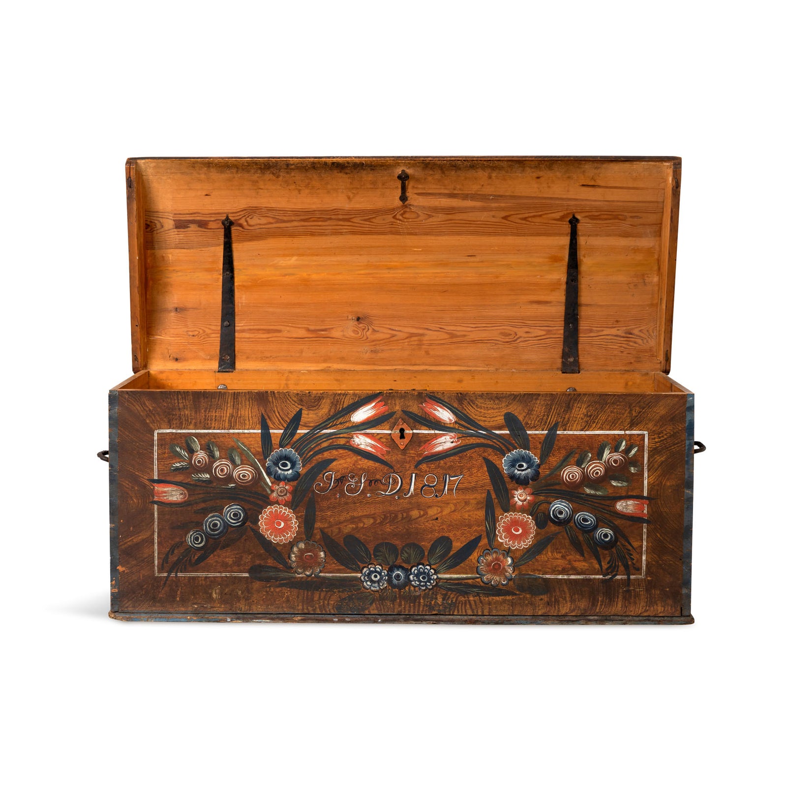 Early 19th C. Hand Painted Swedish Trunk