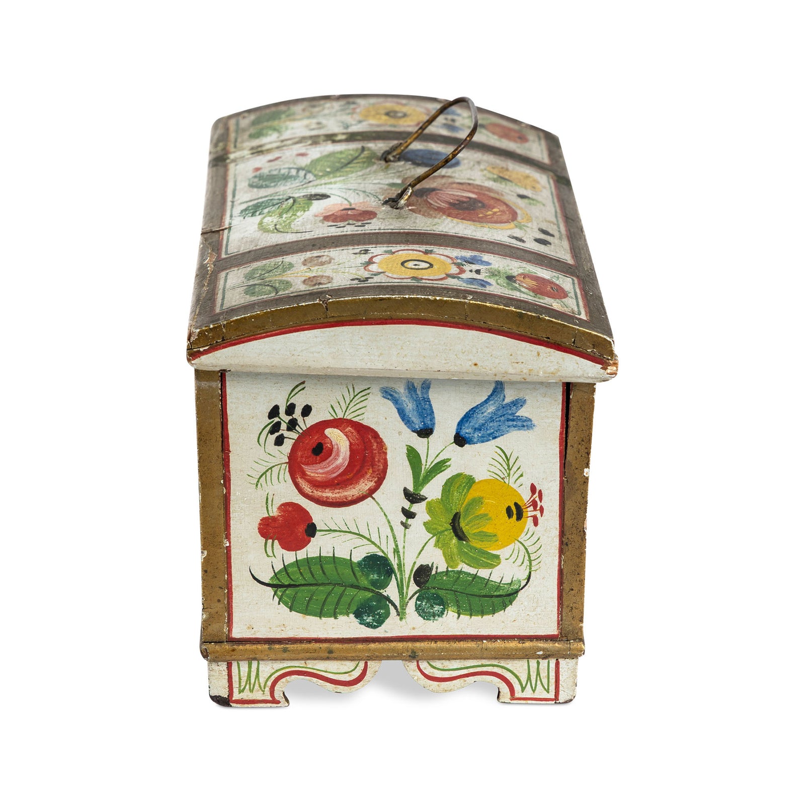 Scandinavian Small Hand Painted Lift Top Dome Box Eleish Van Breems Home
