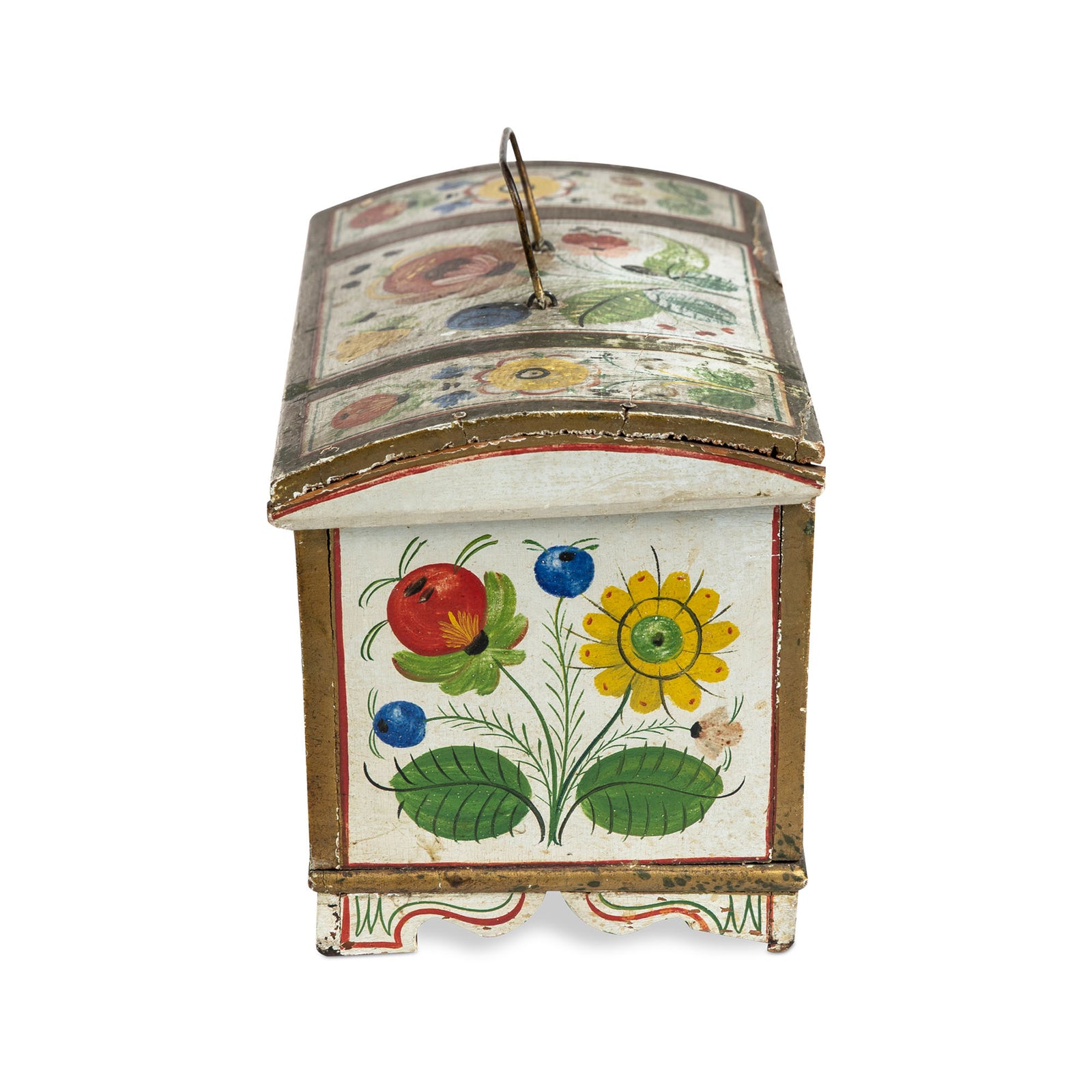 Scandinavian Small Hand Painted Lift Top Dome Box Eleish Van Breems Home