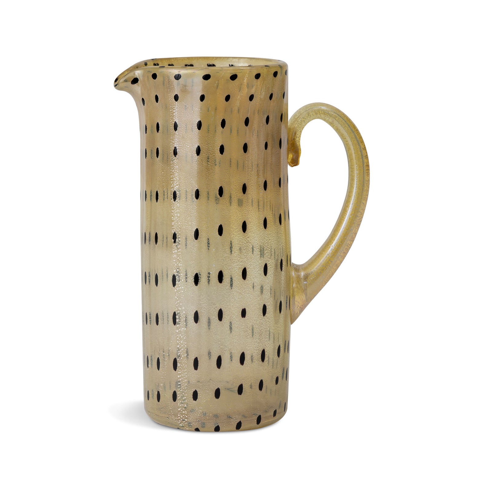 Orsini Murano Glass Jug, Gold with Black Dots