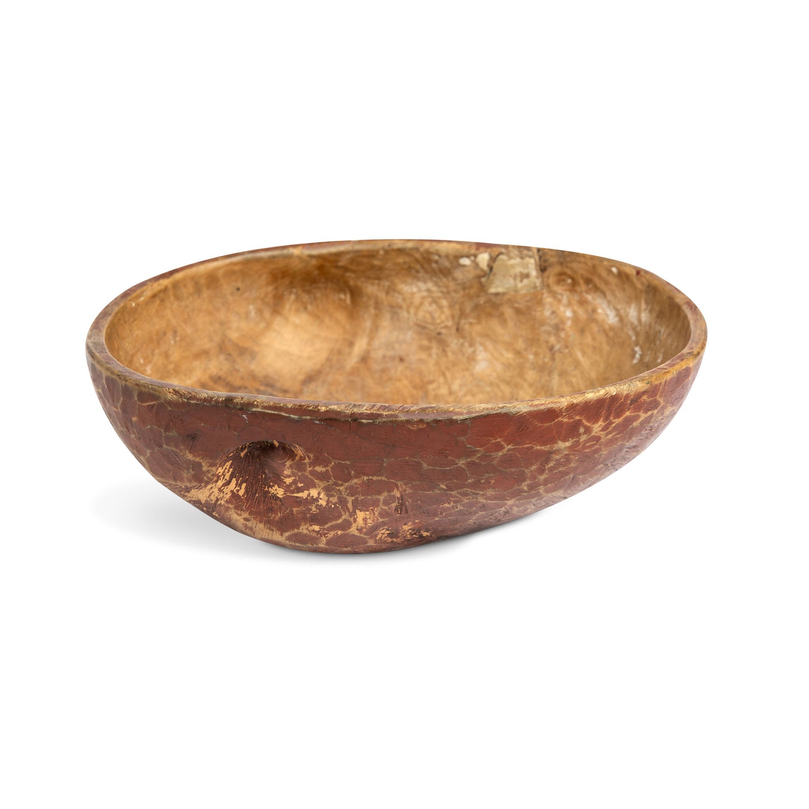 Alder Root Swedish Small 18th c Original Falun Red Stained Wood Bowl Eleish Van Breems Home