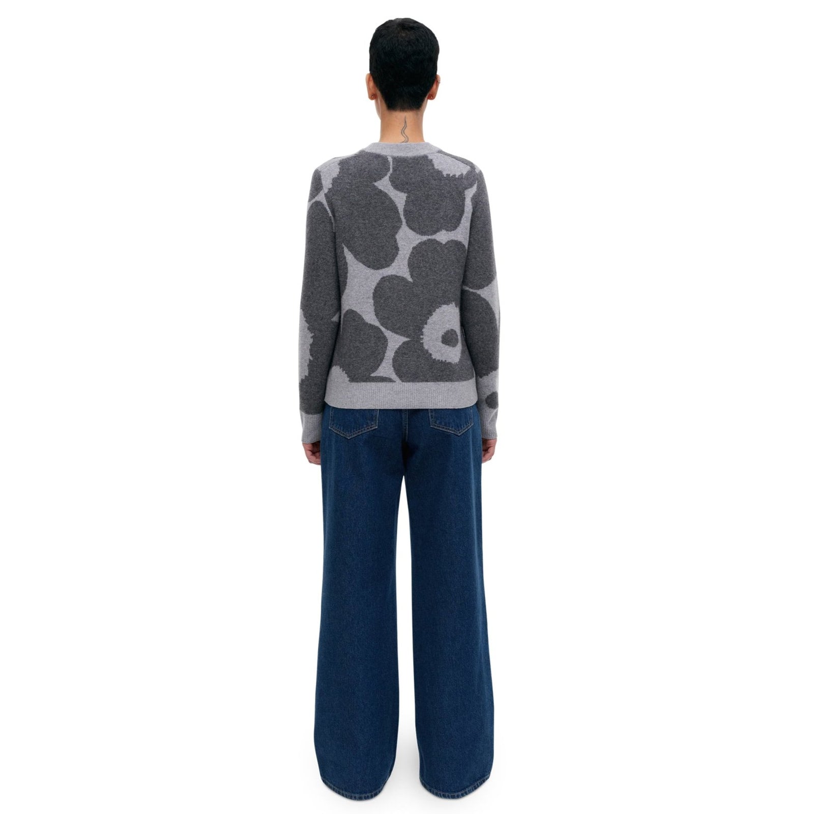 Marimekko Aukio Unikko Cashmere Pullover Gray Eleish Van Breems Home