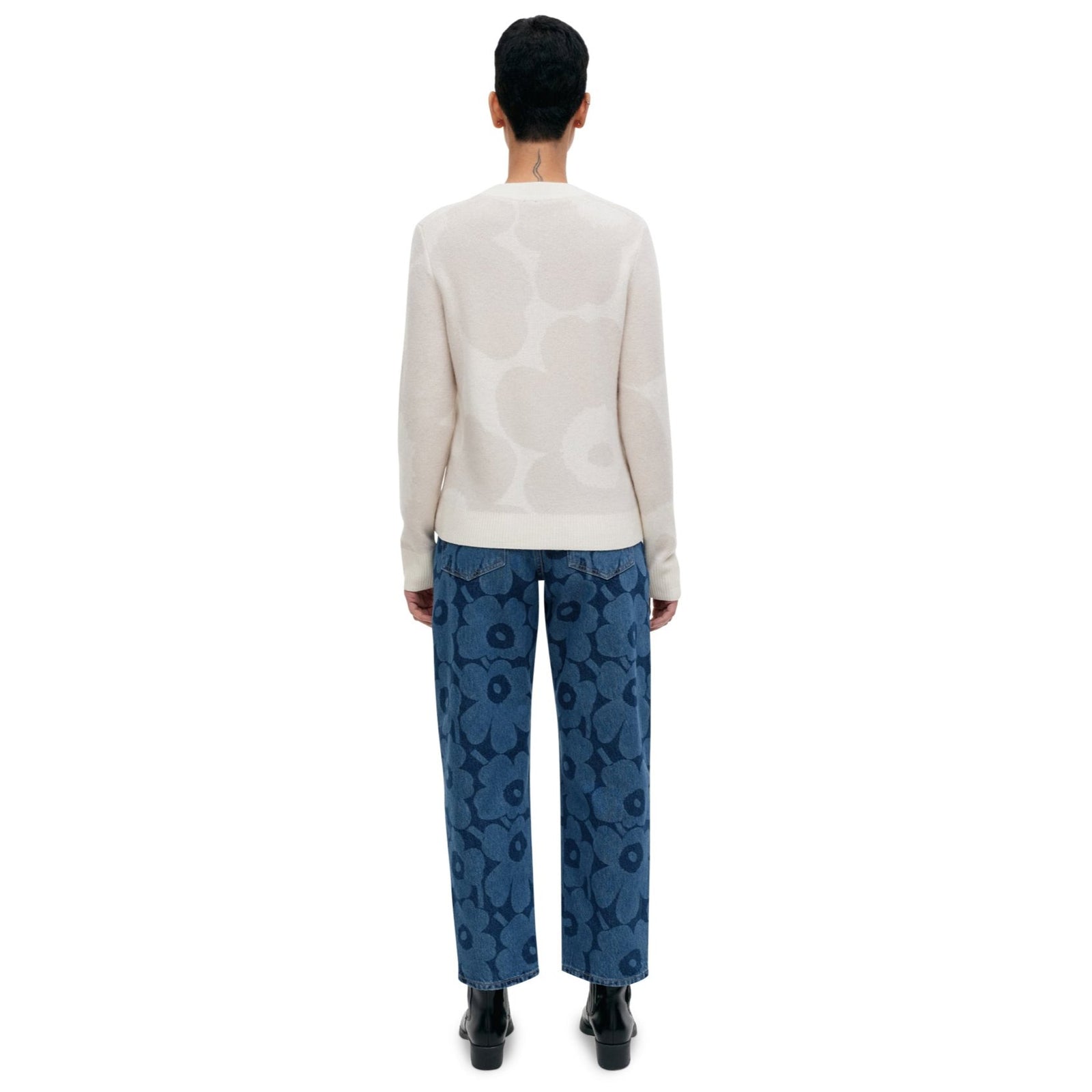 Marimekko Aukio Unikko Cashmere Pullover White Eleish Van Breems Home