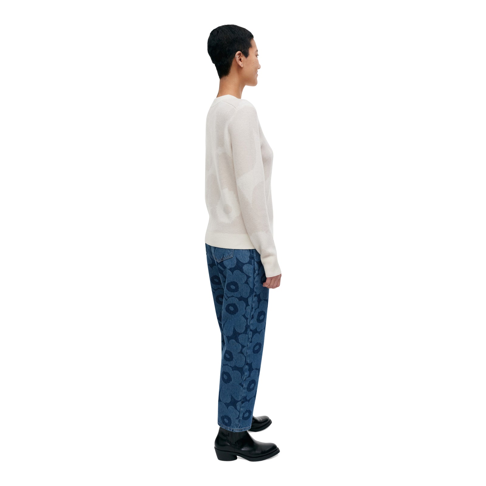 Marimekko Aukio Unikko Cashmere Pullover White Eleish Van Breems Home