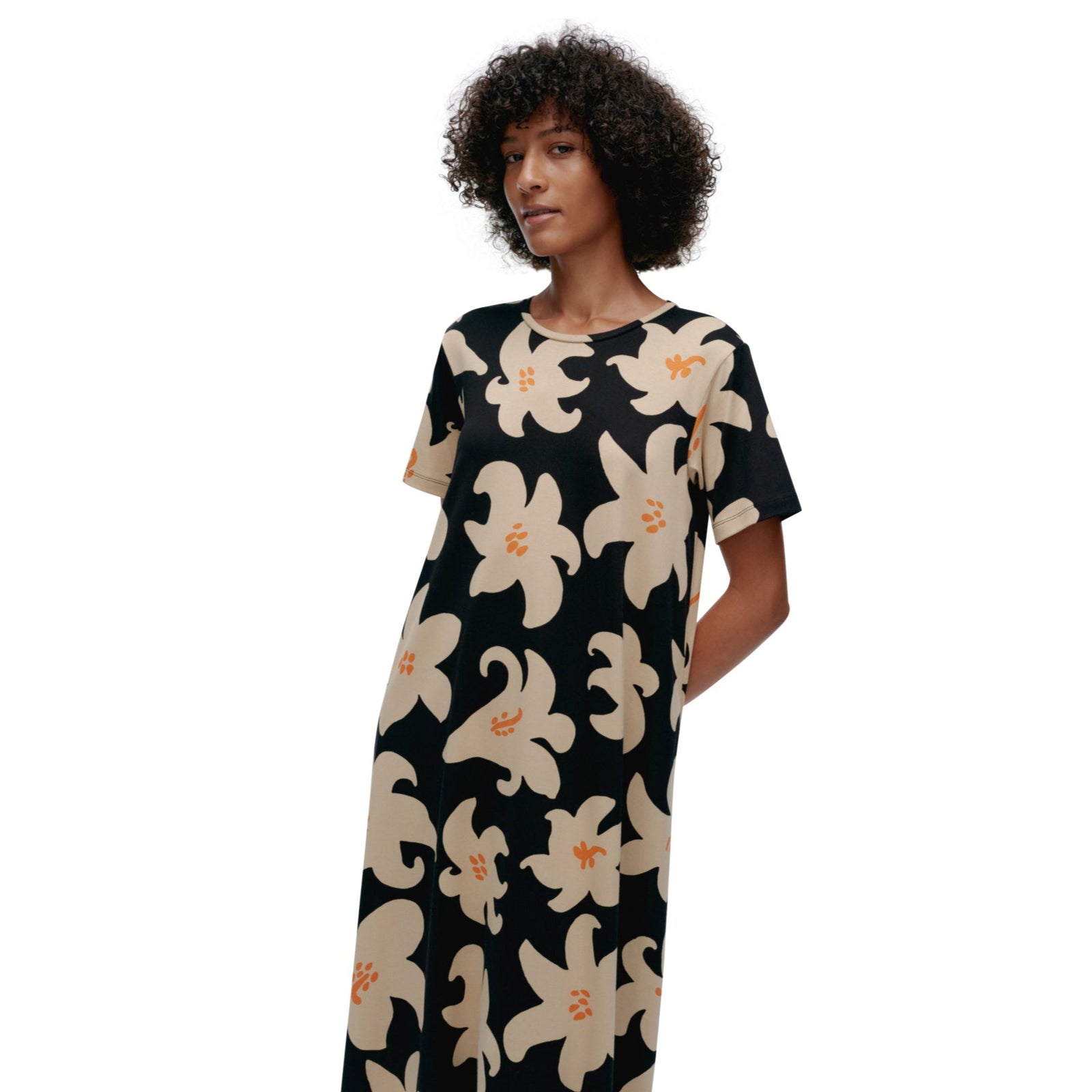Kalliokielo Villinarsissi Dress in Black & Orange Eleish Van Breems Home