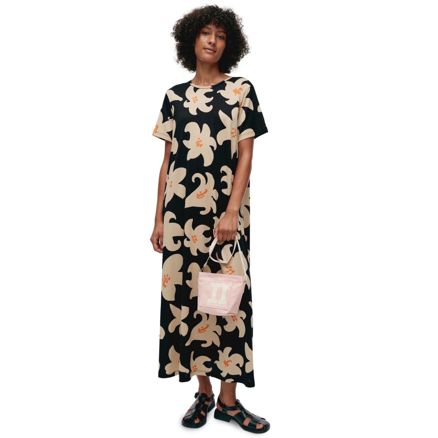 Kalliokielo Villinarsissi Dress in Black & Orange Eleish Van Breems Home
