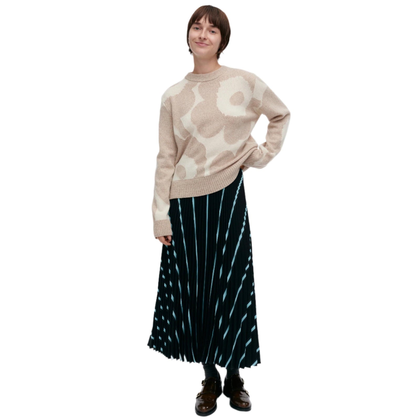 Marimekko Aatto Unikko Knitted Pullover Beige Eleish Van Breems Home