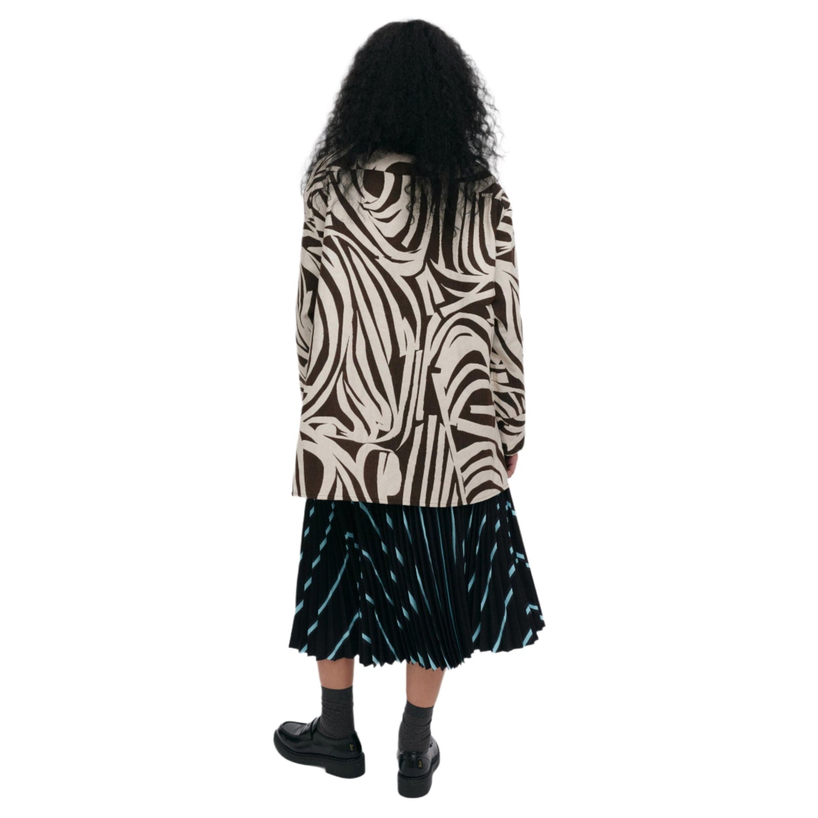 Marimekko Rakenne Jokuraita Blouse in Dark Brown and Beige Eleish Van Breems Home